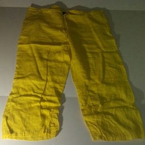 Mossimo 100% Linen Wideleg Pants Yellow Medium